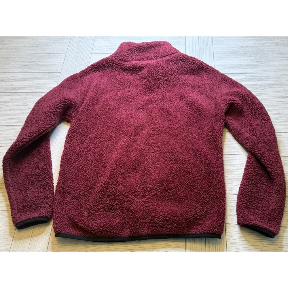 PINK Victoria's Secret Sherpa Maroon Teddy Full-Zip Jacket Cozy Gorpcore Outdoor - Picture 8 of 9